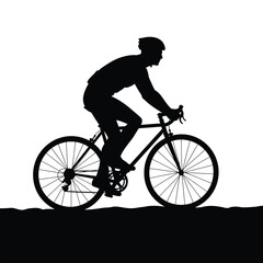 Fototapeta premium Cyclist Silhouette Vector: Road Bicycle Racing, Sport, Fitness, and Training Illustration