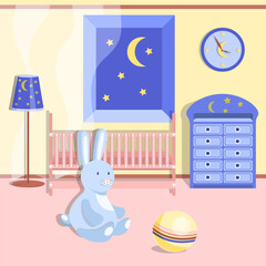 Children's room interior. Vector illustration.
