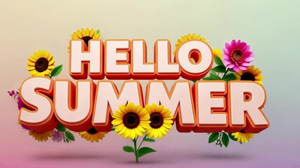 Vibrant floral animation celebrates summer with bright blooms and seasonal colors - Powered by Adobe