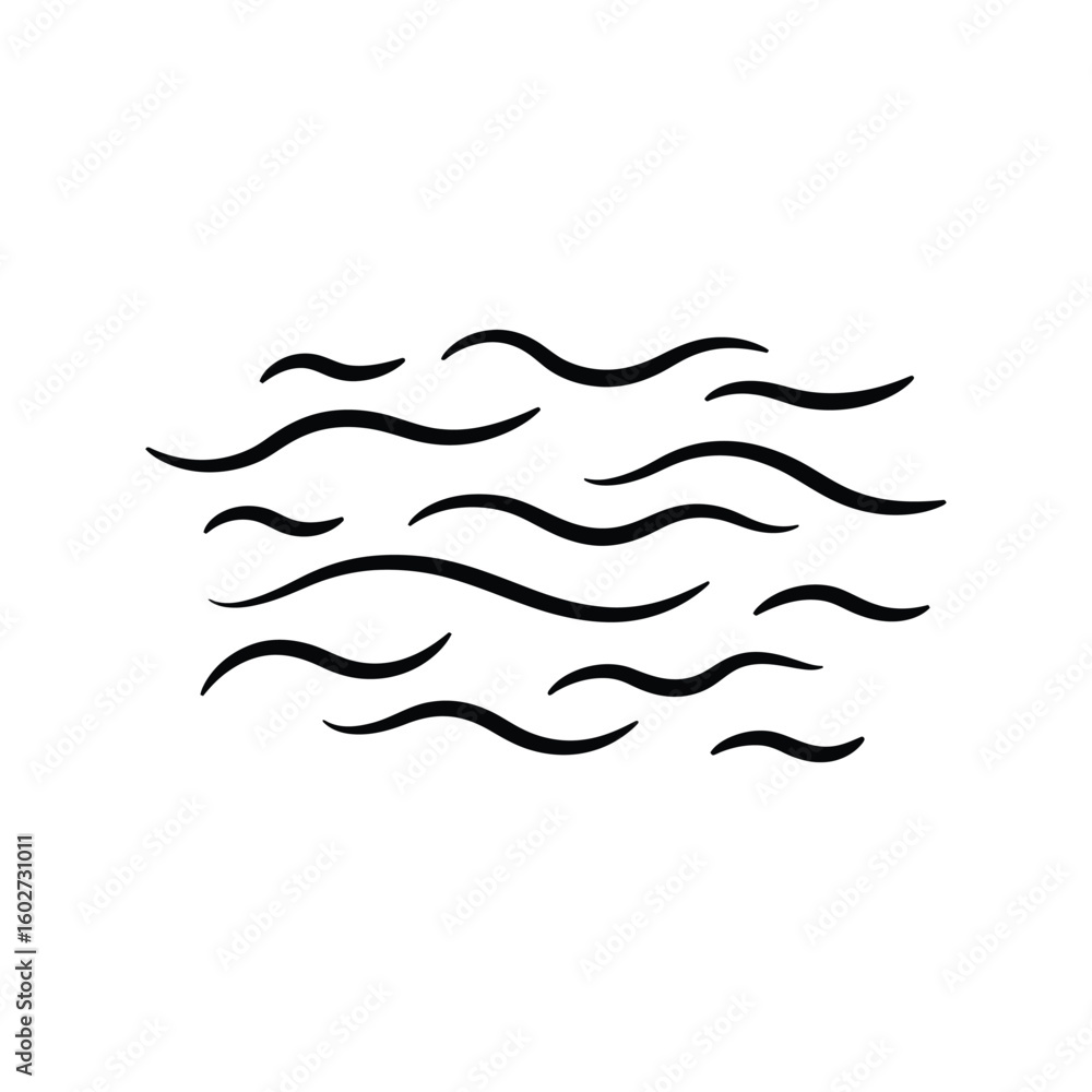 Poster abstract wavy lines pattern vector: water surface, modern design element background