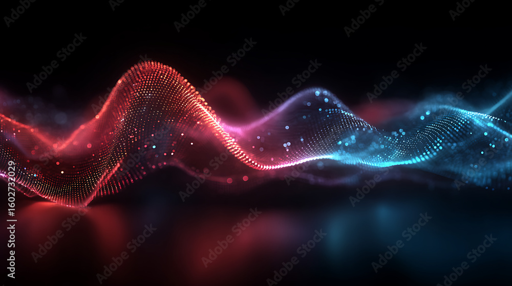 Poster abstract data chart visualization with red wave and blue digital elements background 45832862 1