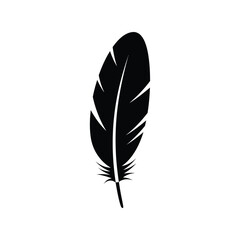Black Feather Vector Illustration: Lightweight Simplicity, Elegance, and Freedom Icon
