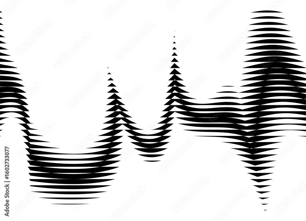 Poster abstract striped flow of black lines on a white background. vector pattern , modern design element. 