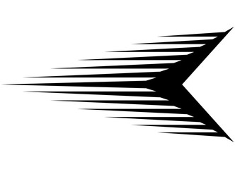Sharp arrow. Racing black vector pattern on a white background for a car body, motorcycle, boat, toy, sportswear, Sports design element. Striped vector background with lines. Speed. Flight