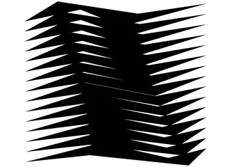 Striped vector pattern of black sharp lines on a white background, Modern design element. Vector background of lines. For covers, cards, advertising. packaging.