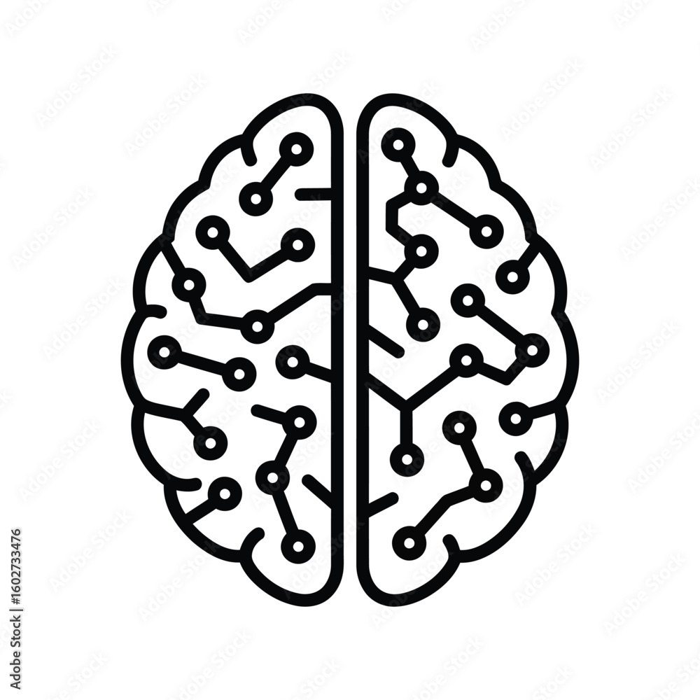 Poster digital brain circuit board ai artificial intelligence technology concept