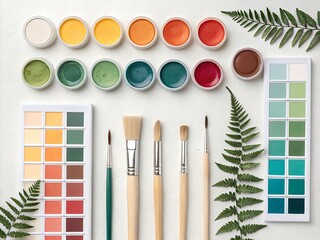 set of watercolor brushes