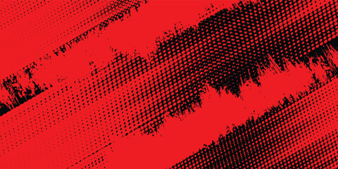 Halftone dots red and blue color pattern gradient grunge texture background. Dot pop art comic sport style vector illustration. grunge vector ilustration