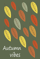 Autumn simple poster set. Autumn flyer set of designs Scandinavian mosaic. Banner autumn elements. Autumn design poster. Vector illustration.