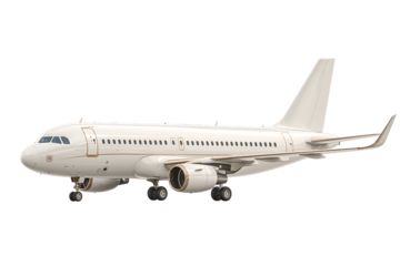 Passenger plane on transparent background