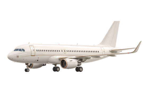 Passenger plane on transparent background