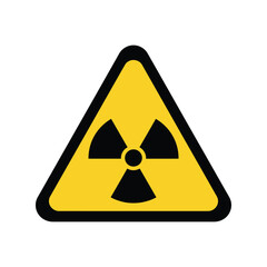 Fototapeta na wymiar Yellow radiation warning sign, triangular nuclear hazard symbol, danger alert icon