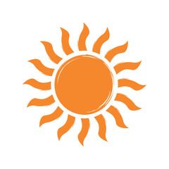  Artistic brush stroke sun icon, summer and abstract celestial symbol