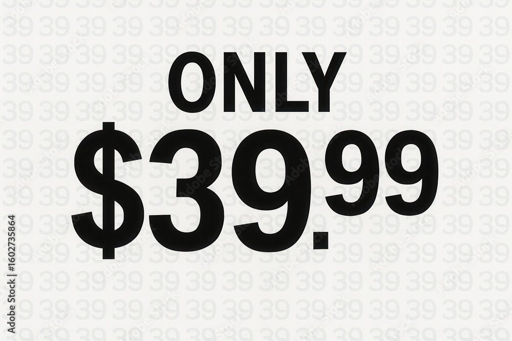 Aufkleber bold text displaying the price 