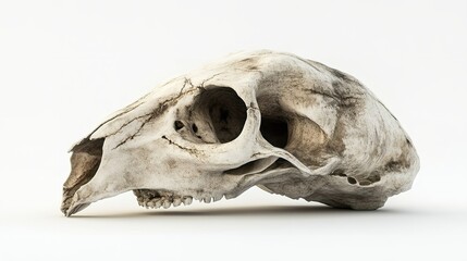 Isolated animal skull bone anatomy skeletal remains biology zoology dead wildlife nature study science 3d model silhouette