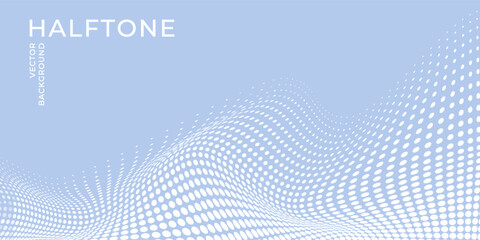 Halftone dotted background. Abstract halftone pattern with distorted dots. Pop art style texture for posters, sites, business cards, covers, medicine. Round circles vector mosaic bg.