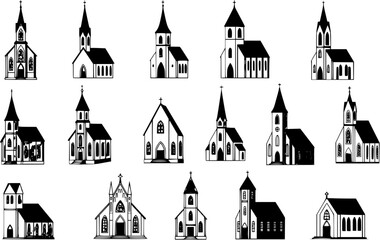 Obraz premium vector drawing church flat style .Generative AI 