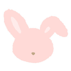 Faceless rabbit head icon image, simple pink rabbit head icon