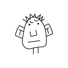 Man character head, online face, doodle art