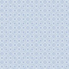 Thin line elegant simple tiny flowers seamless pattern. Cute blue abstract little daisies floral vector background for fabric, paper, wrap, wallpaper