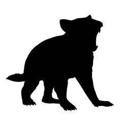 Silhouette image of Tasmanian devil isolated 