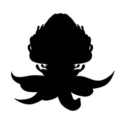 Silhouette image of of waratah flower head