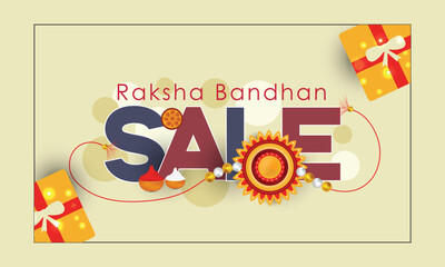 Fototapeta premium Happy Rakhi Festival Sale Background