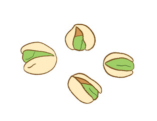 A group of pistachio snack food