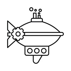 Submarine Vector style icon. Eps 10 file