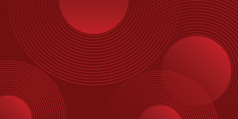 Red abstract circle background with dynamic shapes composition modern abstract design illustration