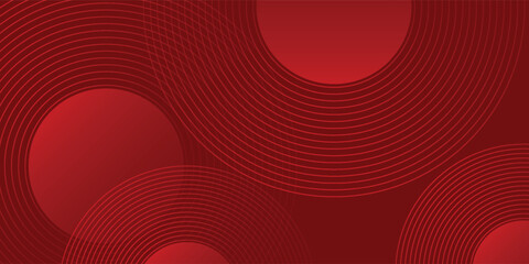 Red abstract circle background with dynamic shapes composition modern abstract design illustration