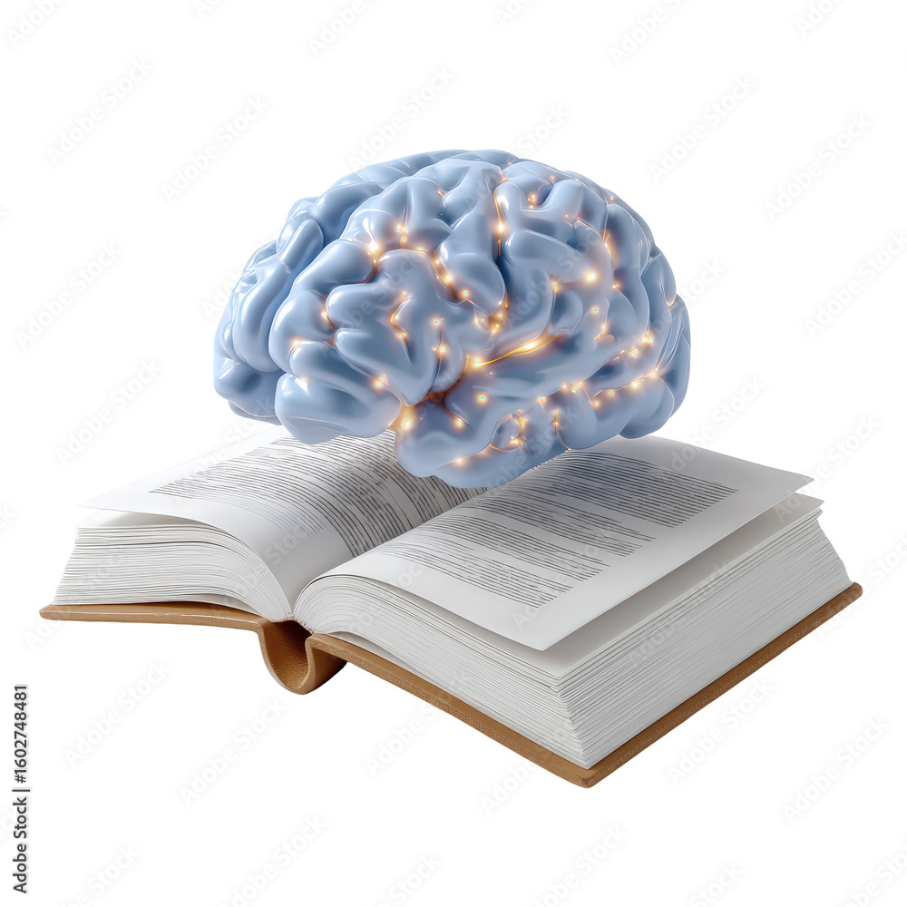 Aufkleber creative visualization of knowledge and learning concept with brain