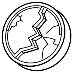 Worn Gold Coin Outline