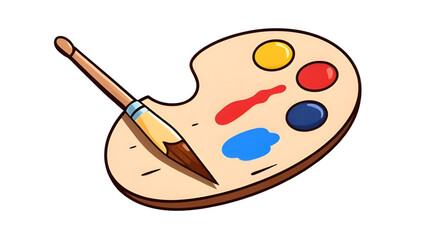 color palette icon, paintbrushes and palette, creative art vector, painting kit icon, watercolor palette illustration, art tools vector, artistic palette icon, painter supplies icon, brush and paint p