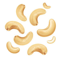 set of cashew nuts isolated