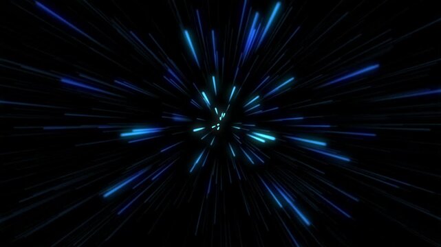 Hyperjump Through Space with Blue Light Trails