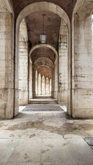 Arches of the Royal Palace in Aranjuez, Spain