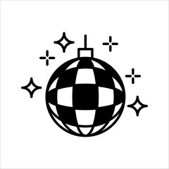 party ball Icon. Symbol isolated white background. vector illustration. color editable.