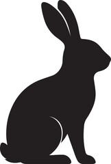 Naklejka premium Stylized Rabbit Silhouette Sitting Upright – Vector Illustration