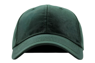 Green baseball cap on white background
