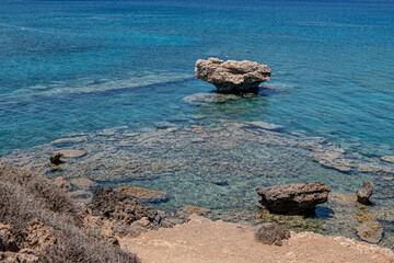 View of some small, secluded, and beautiful
beaches, northbound neighboring with 
Kapparis popular beach, Kapparis Village,
Paralimni district, Cyprus