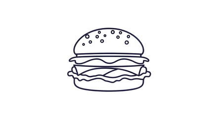 Simple burger outline, Classic burger icon, Burger graphic, Burger line art, Sandwich silhouette, Food icon black, Burger glyph, Burger clipart, Burger logo silhouette, Tasty burger shape, Burger illu