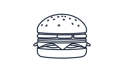 Burger vector, Black burger shape, Minimal burger design, Cheeseburger silhouette, Simple burger outline, Classic burger icon, Burger graphic, Burger line art, Sandwich silhouette, Food icon black, Bu
