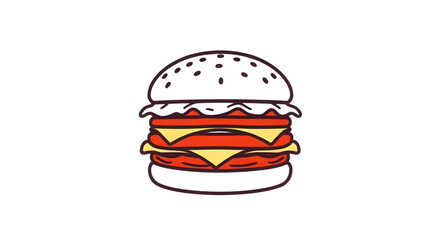 Hamburger silhouette, Fast food silhouette, Burger vector, Black burger shape, Minimal burger design, Cheeseburger silhouette, Simple burger outline, Classic burger icon, Burger graphic, Burger line a
