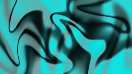 Abstract teal and black liquid metal swirls with a glossy finish