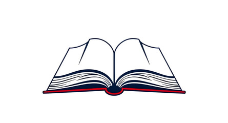 open book on white background