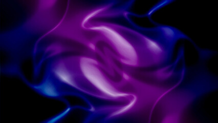 Abstract swirling purple and blue light forms with a dark background