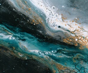 Obraz premium Blue ocean waves and clear aqua water textures under the sky
