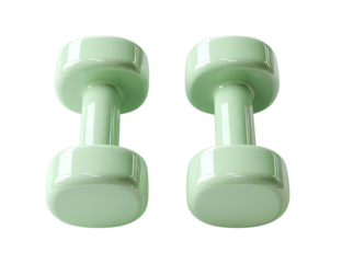  Pair of Green Fitness Dumbbells – Clean White Background