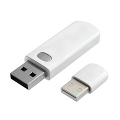 Versatile White USB Flash Drive and Type-C Adapter Set, Providing Essential Data Storage and Transfer Solutions for Modern Digital Devices, Ideal for Tech Reviews or Product Showcases.
